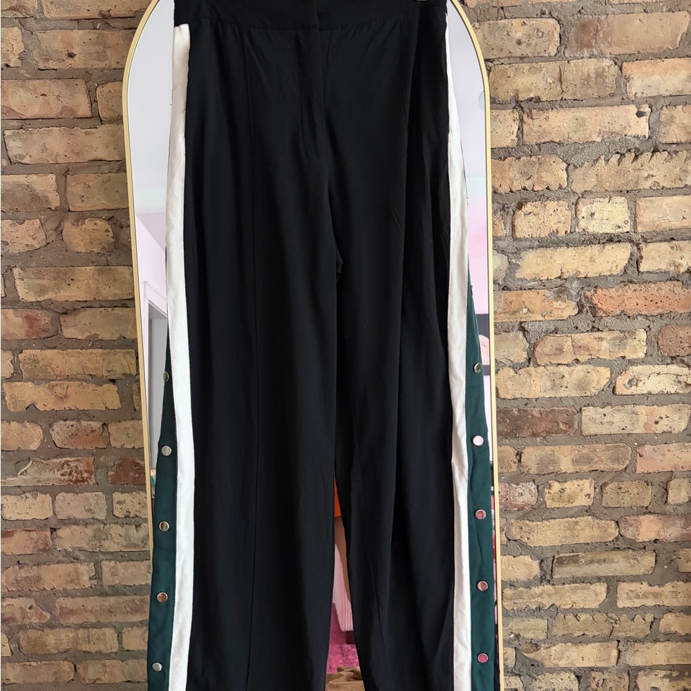 Veronica Beard Russo Side Button Striped Trousers - image 3